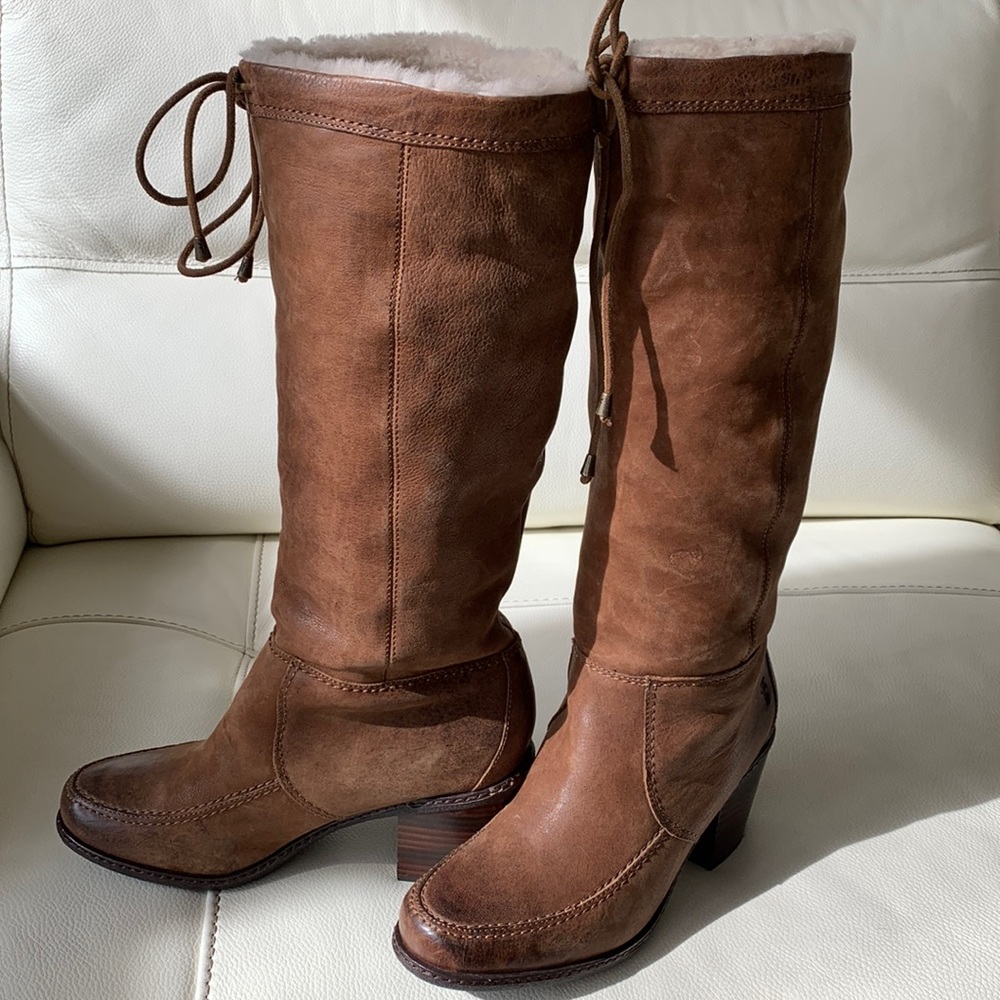 Frye Sherpa Distressed Leather Boots